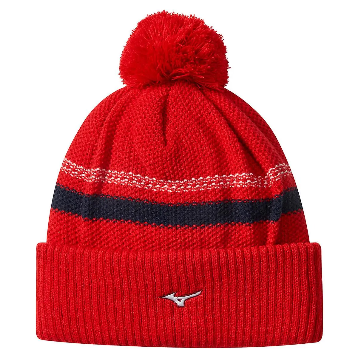Mizuno Breath Thermo Pom Pom Beanies Red 1 Mizuno Breath Thermo Pom Pom Beanies Red