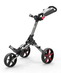 POWAKADDY 2022 MICRA PUSH CART-GUN METAL/RED TRIM