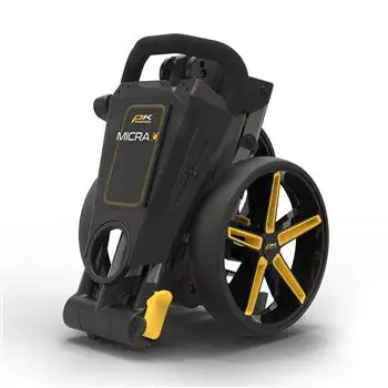 POWAKADDY 2022 MICRA PUSH CART-GUN METAL/YELLOW TRIM 3 POWAKADDY 2022 MICRA PUSH CART-GUN METAL/YELLOW TRIM - Image 3