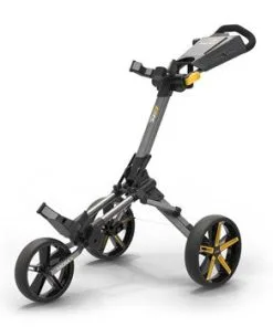 POWAKADDY 2022 MICRA PUSH CART-GUN METAL/YELLOW TRIM