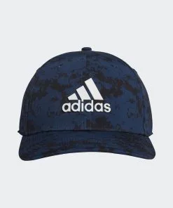 Adidas Gents Tour Camo Print Hat Crew Navy