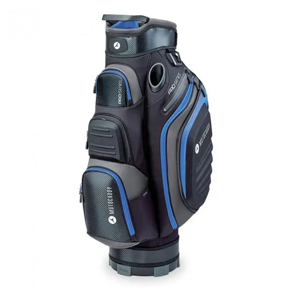 Motocaddy Pro Series Cart Bag Black Blue 1 Motocaddy Pro Series Cart Bag Black Blue