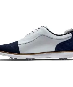 FootJoy Ladies FJ Traditions Shoes White - Navy -Golf Accessories Sales Store P 97915FOOTJOYSHOESWHITENAVYLADIES 14 L