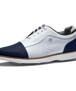 FootJoy Ladies FJ Traditions Shoes White - Navy -Golf Accessories Sales Store P 97915FOOTJOYSHOESWHITENAVYLADIES 16 L