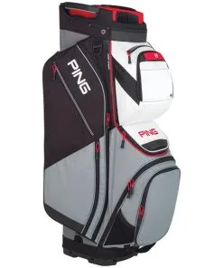 Ping Pioneer 191 Cart Bag Silver/White/Scarlet