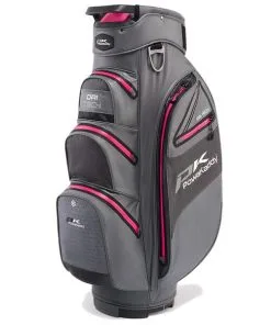 PowaKaddy Dri-Tech Cart Bag Gunmetal Hot Pink 22