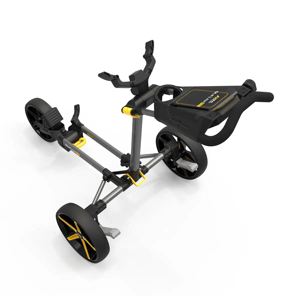 PowaKaddy 2022 DXL Lite Fast Fold Push Cart Yellow Trim - Image 2