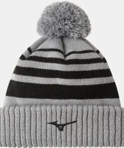 MIZUNO BREATH THERMO POM POM BEANIE GREY