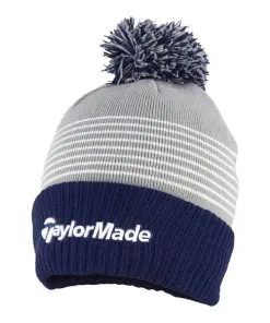 TaylorMade Bobble Beanie Grey /Navy/ White
