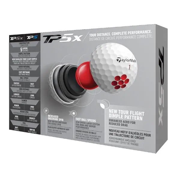 TaylorMade 2021 TP5x Golf Balls Dozen White 3 TaylorMade 2021 TP5x Golf Balls Dozen White - Image 3