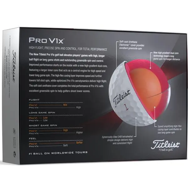 Titleist Pro V1X 2023 Golf Balls Dozen White 2 Titleist Pro V1X 2023 Golf Balls Dozen White - Image 2