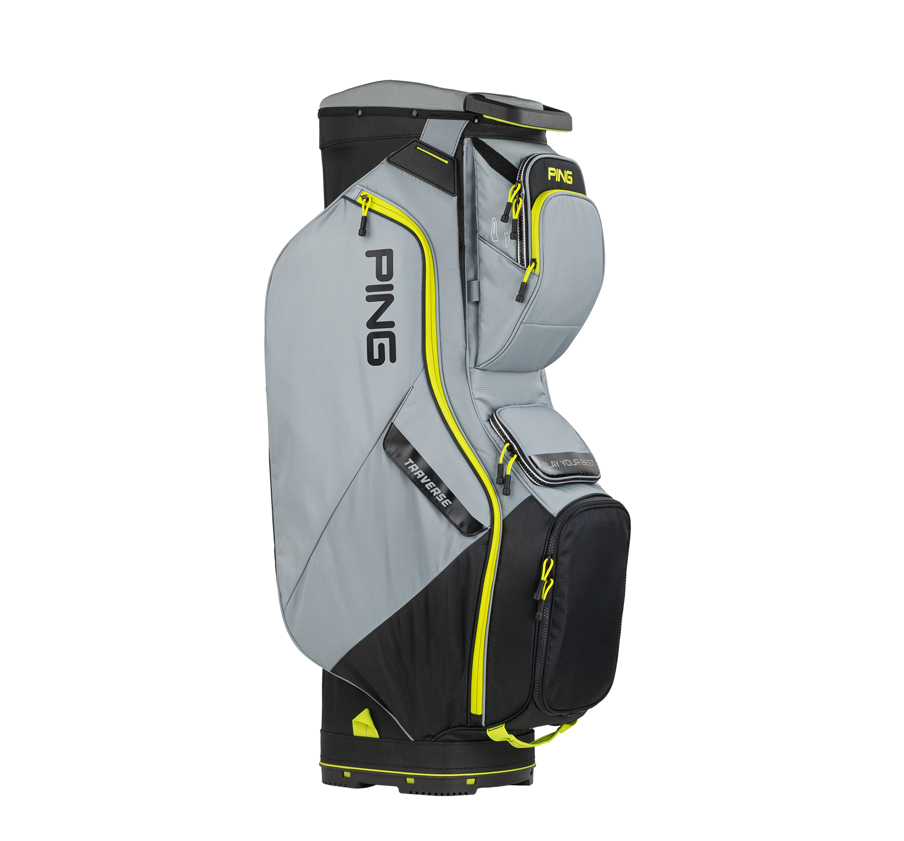 Ping PING Traverse Golf Cart Bag Black/Iron/Neon Yellow 1 Ping PING Traverse Golf Cart Bag Black/Iron/Neon Yellow