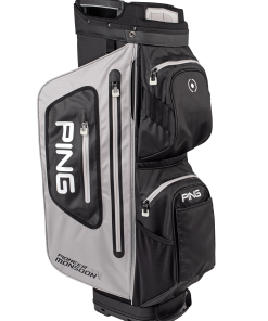 Ping Pioneer Monsoon 201 Cart Bag- Light Grey - Black-White