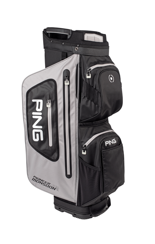 Ping Pioneer Monsoon 201 Cart Bag- Light Grey - Black-White -Golf Accessories Sales Store download pioneer monsoon light greyblackwhite 3828